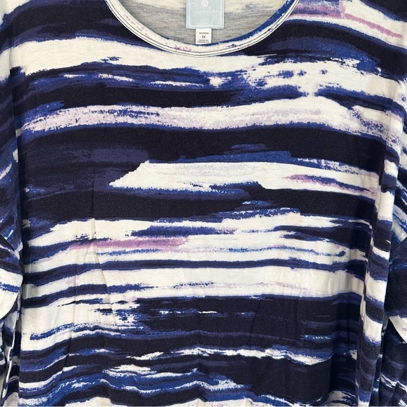 Sunday Women’s 1X Stripe Top – Black/Blue/White - Picture 2 of 4